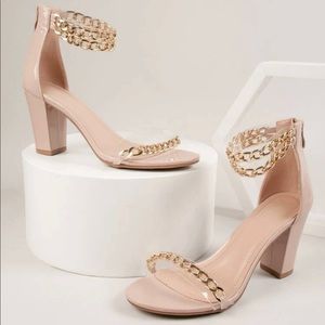 Leather Chain Strap Heels